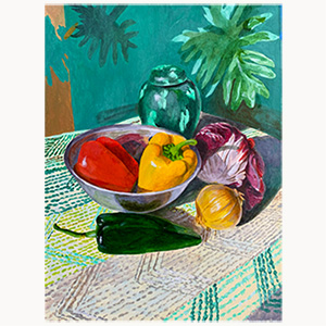 Still Life with Poblano acrylic painting by Carol Hicks